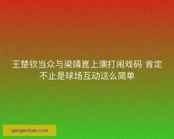 王楚钦当众与梁靖崑上演打闹戏码 肯定不止是球场互动这么简单